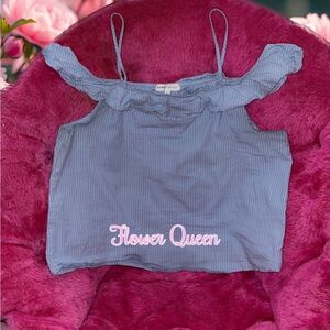 Blue Ruffle Camisole